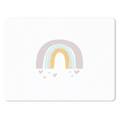 Produktbild von MuchoWow® Mauspad Mousepad Regenbogen - Herzen - Mädchen - Jungen - Pastellfarben 23x19 cm - Mousepads - Maus Mat - Pad - Mausunterlage - Schreibtischunterlage - Mauspad