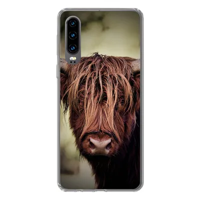 Produktbild von MuchoWow® Handyhülle Schutzhülle Hülle für Huawei P30 Schottischer Hochländer - Licht - Porträt - Natur Silikon Softcase Handy Hülle - Kartenbesitzer
