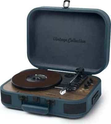 Produktbild von Muse MT-201 OB, Plattenspieler mit Direktantrieb, Automatisch, Blau, 33,45,75 RPM, Drehregler, 10 W