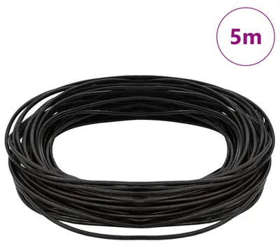 Image de vidaXL Cordon en cuir brun foncé Ø2 mm x 5 m Cuir