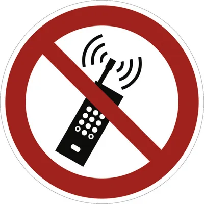 Produktbild von Dreifke® Eingeschaltete Mobiltelefone verboten ISO 7010, Alu, Ø 400 mm