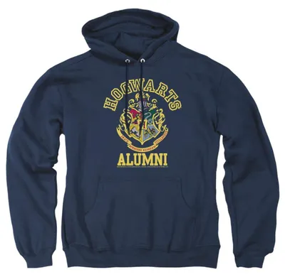 Obrázok produktu pre Harry Potter – Mikina s kapucňou "Alumni Hogwarts" pre pánov/dámy, uni, model TV38834 (veľkosť L), farba: tmavomodrá