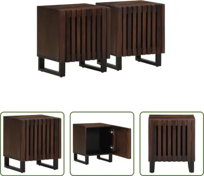 Produktbild von The Living Store Nachttische 2 Stk. 40x34x46 cm Massivholz Mango