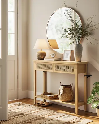 Produktbild von VASAGLE Konsolentisch, Flurtisch, Flur Möbel, schmaler Sofatisch für Wohnzimmer, mit 2 Schubladen
