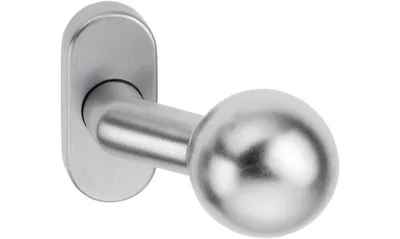 Produktbild von Dieckmann FS-Kugelknopf K4 / 2133 / 02 gekröpft fest auf Rosette M12-Gewinde Alu F1 natur - 591091150