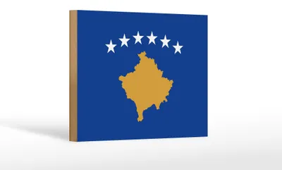 Produktbild von Holzschild Flagge Kosovo 18x12 cm Flag of Kosovo Dekoration