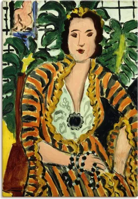 Produktbild von ARTland Leinwandbild Dame mit blauem Schmuckstück. 1937 Größe: 70x100 cm