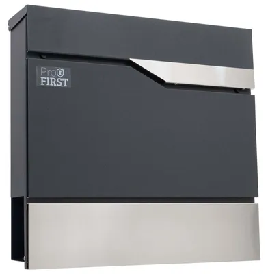 Produktbild von Briefkasten Matera zur Wandmontage mit integrierter Zeitungsrolle 370x370x105 mm