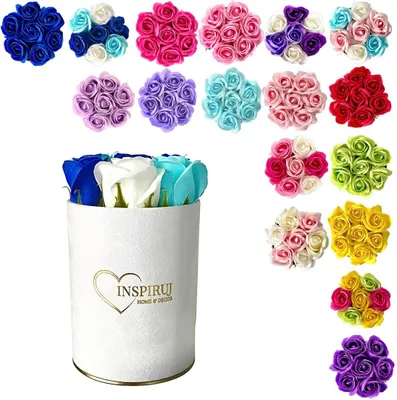 Produktbild von Flowerbox Inspiruj - Weiße Box mit Seifenrosen