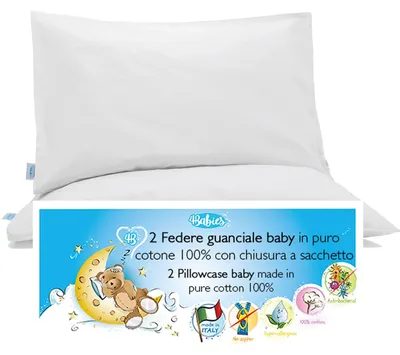 Obrázok produktu pre Sada dvoch obliečok na detské vankúše, 40 x 60 cm - 100% bavlna, biela