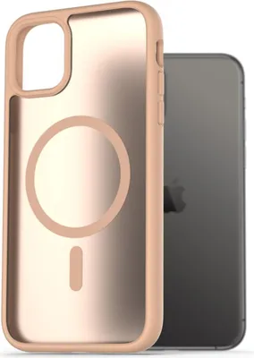 Productafbeelding van AlzaGuard matte hoesje, compatibel met MagSafe, voor iPhone 11, zandkleur