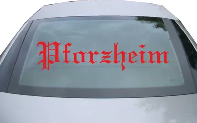Produktbild von Indigos UG - Aufkleber Heckscheibe & Motorklappe DE6556 - rot - 600x132 mm - Stadt Pforzheim - Auto Scheiben Fenster Heckklappe Tuning Racing JDM - Die cut