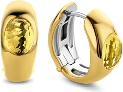 Produktbild von 7805TY Creolen mit citringelben Crystal vergoldet 7805TY Ti Sento Milano