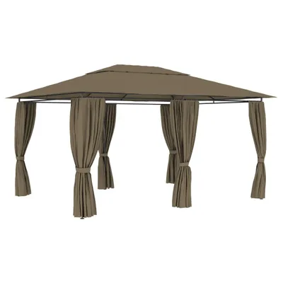 Zdjęcie produktu dla vidaXL Namiot ogrodowy z zasłonami 4x3 m Taupe 180 g/m²