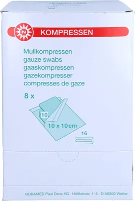 Obrázok produktu pre MULLKOMPRESSE 10x10cm 16-násobný sterilný kompres, 8X10 ks KOM