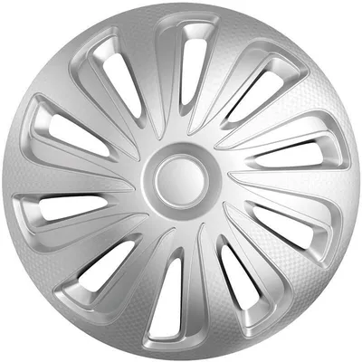 Produktbild von 13" Zoll Radkappen Silber/Carbon Radzierblenden Radblenden 13 CALIBER CARBON ARGO