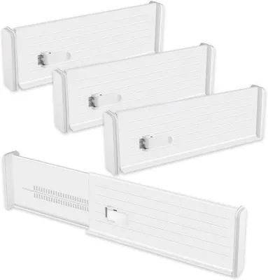 Productafbeelding van Verstelbare ladeverdelers - 4 stuks antislip ladeverdeler voor keuken en slaapkamer (27-45 cm)