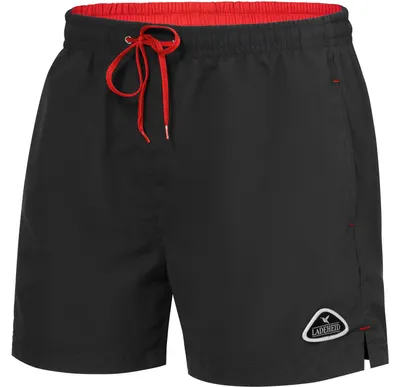 Produktbild von Ladeheid Herren Badehose Badeshorts Beachshorts Schwimmhose LAZA1003 (Schwarz Rot, M)