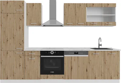 Obrázok produktu pre Kuchynský kút Vicco R-Line Dub remeselný/biely 300 cm bez pracovnej dosky, Model 48973