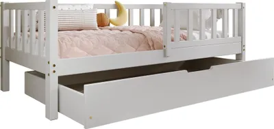 Obrázek produktu pro TIMBEE LENA Box dětská postel dřevěná postel se zásuvkou - šedá - 90x200cm