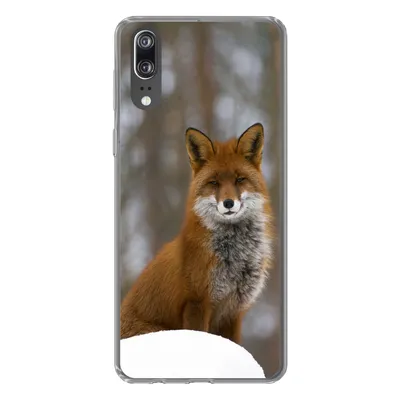 Produktbild von MuchoWow® Handyhülle Schutzhülle Hülle für Huawei P20 Fuchs - Wald - Rot Silikon Softcase Handy Hülle - Hardcover