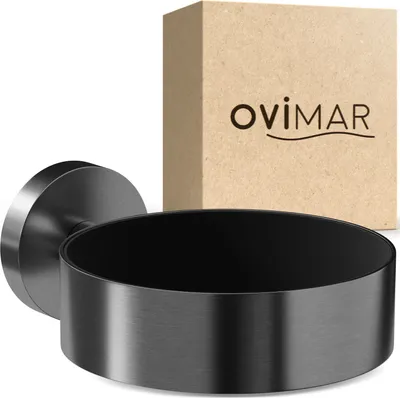 Produktbild von ovimar Haartrocknerhalter Mesmogtind | Edelstahl | gunmetal | Wandmontage zum Bohren | mit Fönpolsterung | zum Bohren | Föhn Halterung im Badezimmer | | perfektes Bad Zubehör