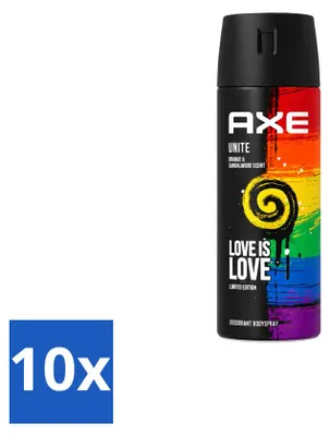 Imagen del producto de 10 aerosoles desodorantes Axe Unite, 150 ml - Paquete ahorro - 10 unidades