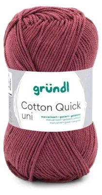 Produktbild von Gründl Baumwolle quick uni,50g.100%Baumwolle,mercerisiert,Häkel- u. Strickgarn,50g / 125 m,NS 3-4 155 bordeaux