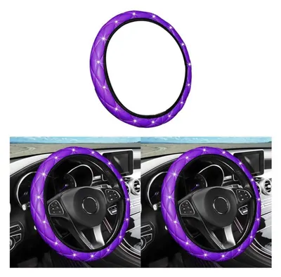Produktbild von Lenkradhülle Glitzer Strass Leder Violett 37-38cm