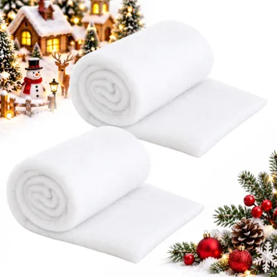 Image de Décoration de Noël "couverture de neige" de 80 x 300 cm, lot de 2, tapis de neige
