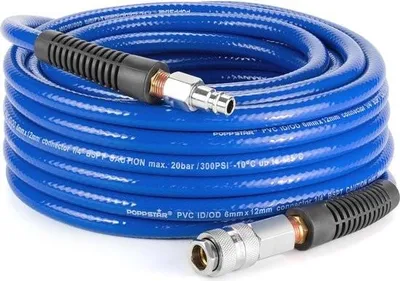 Immagine prodotto di Tubo per aria compressa in PVC da 20 m con attacco rapido e connettore - 20 bar, 6/12 mm