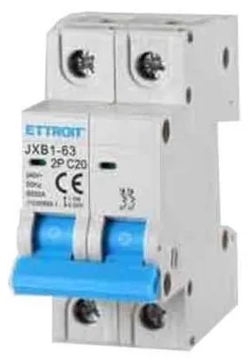 Zdjęcie produktu dla WYŁĄCZNIK MAGNETOTERMICZNY Z OCHRONĄ PRZECIWPRZEWODZENIOWĄ ETTROIT 1P+N, prąd znamionowy 25 A