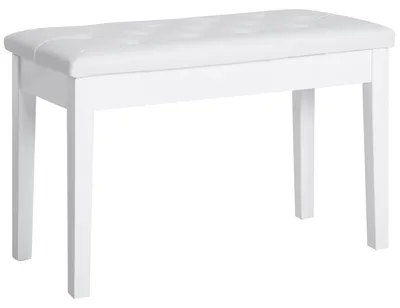 Obrázek produktu pro Homcom HOMCOM klavírní stolička klavírní lavice tradiční venkovský styl police Imitace kůže bílá 02-0708
