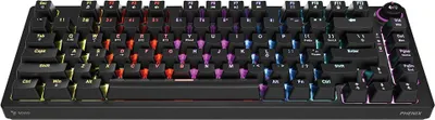 Produktbild von Savio SAVGK-PHENIX YELLOW, Verkabelt & Kabellos, USB + RF Wireless + Bluetooth, Mechanischer Switch, QWERTY, RGB-LED, Schwarz