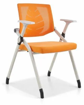 Produktbild von Ergonomischer Seminarstuhl mit Armlehnen und Netzrückenlehne in Orange