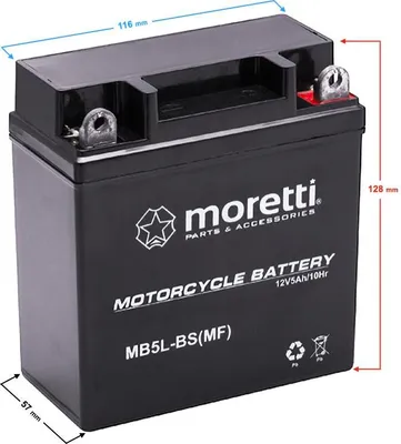 Immagine prodotto di Moretti 12V AGM (Gel) Batterie MB5L-BS / 12N5-3B