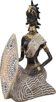 Immagine prodotto di Mauro Ferretti, statuetta Masai seduta, 13,5 x 9 x 24,5 cm