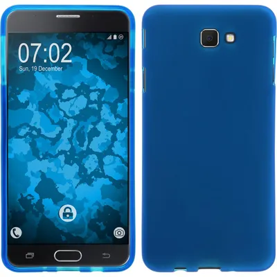Produktbild von PhoneNatic Case kompatibel mit Samsung Galaxy J7 Prime - blau Silikon Hülle matt + 2 Schutzfolien