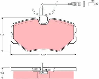 Produktbild von TRW Bremsbeläge Satz Vorne passend für PEUGEOT 405 II (4B) GDB1051