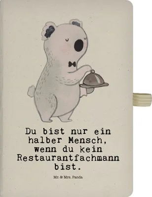 Produktbild von Mr. & Mrs. Panda Journal Restaurantfachmann Herz - Transparent - Geschenk, Tagebuch, notizbuch, Kladde, Ausbildung, Restaurant, Spruch, Notizheft, Lustig, DIN A4
