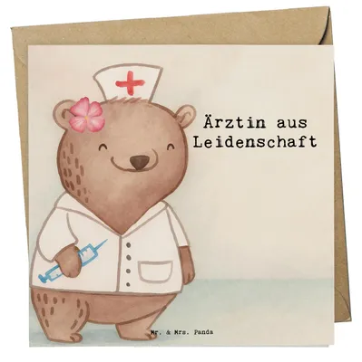 Produktbild von Mr. & Mrs. Panda Grußkarte Ärztin Leidenschaft Design - Weiß - Geschenk, anlasskarte, Arztpraxis, faltkarte, Witzig, Schenken, doppelkarte, Klappkarte, Medizinstudium