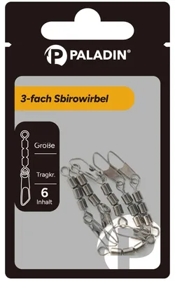 Produktbild von Paladin 3-fach Sbirowirbel Inhalt - 6 Forellenwirbel, Größe:Gr. 10, Tragkraft:16kg