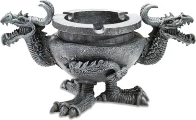 Produktbild von Zwei Drachenköpfe als Aschenbecher 26cm
