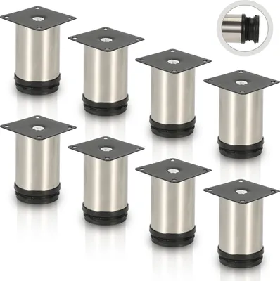 Produktbild von Aopunly 8er Set Möbelfüße Tischbein Set Sofafüße Möbelbeine Bettstützen Sofafüße Schrankfuß Möbelbeine Edelstahl 100mm
