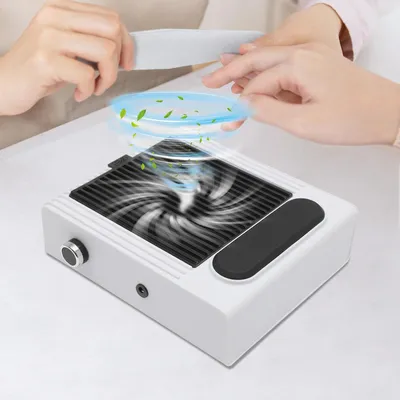 Image de Aspirateur de poussière d'ongles - Aspirateur de poussière professionnel - 80 W - Rechargeable - Puissant - Pour les ongleries - Blanc