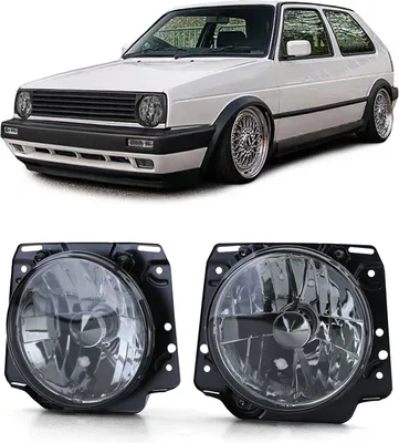 Produktbild von Schwarze Klarglas Scheinwerfer smoke für VW Golf 2 83-91