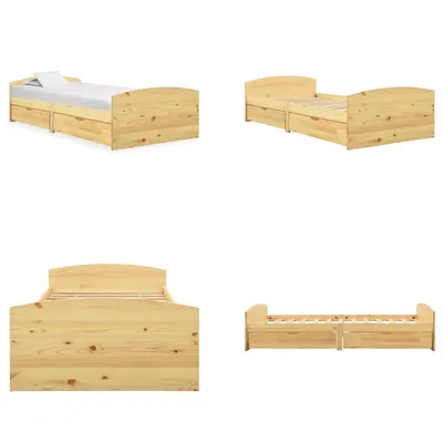 Produktbild von vidaXL Massivholzbett mit 2 Schubladen Kiefernholz 90x200 cm - Bettgestell - Bettgestelle - Bettrahmen - Einzelbett