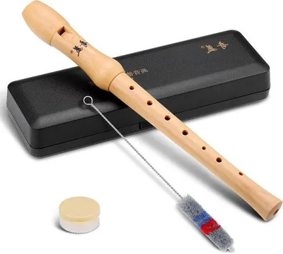 Productafbeelding van Houten Sopraanblokfluit voor Beginners en Gevorderden - 8-Holes Fluit Set met Opbergdoos en Duitse Vingerzetting