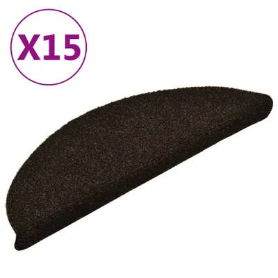 Produktbild von 15-tlg. Selbstklebende Treppenmatten Dunkelbraun 56x17x3cm