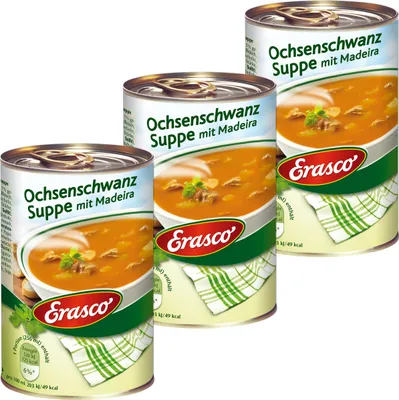 Image de Erasco Soupe de queue de bœuf aux champignons et au madère 385ml 3er Pack